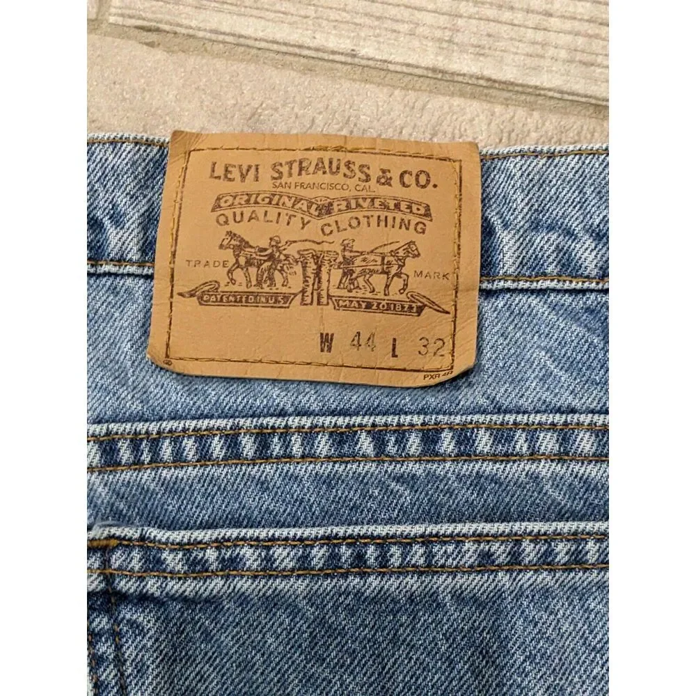 Vintage 1980-90s Levi's Blue Denim‎ White Tab #575 Made in USA 44x32 High Rise